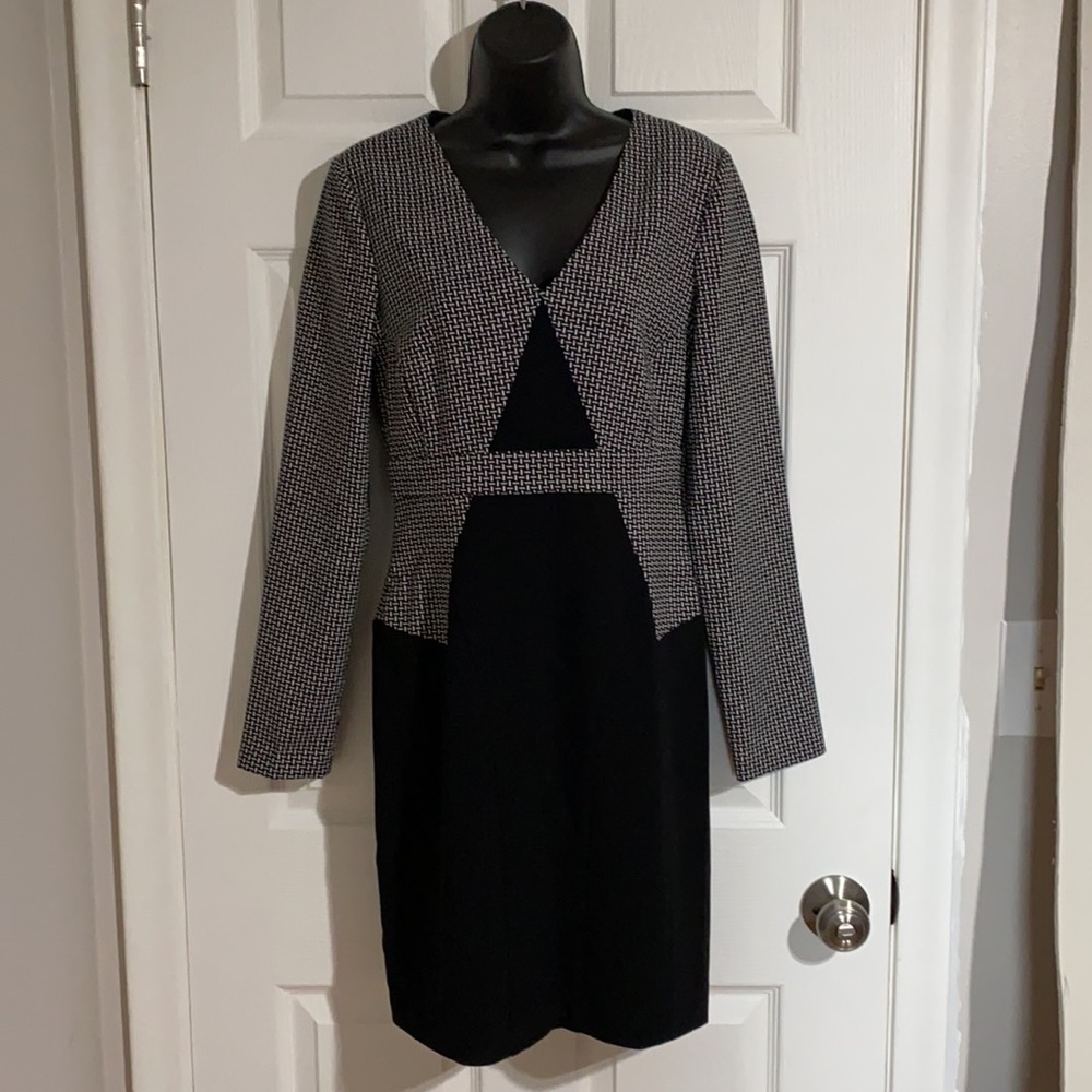 NWT Diane Von Furstenberg Long Sleeve V-Neck Midi Dress Sz 6